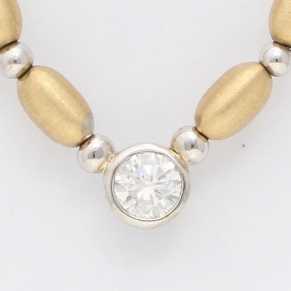 14K Gold Bezel Diamond Necklace 0.5 Ct G Vs2 C22000099 - Picture 2 of 3
